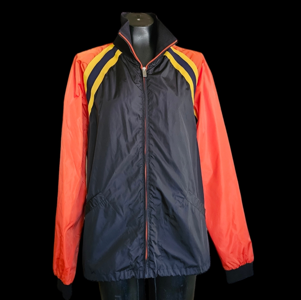NWOT Gucci Orange Black Yellow Zip Up Windbreaker Jacket Sz. 54